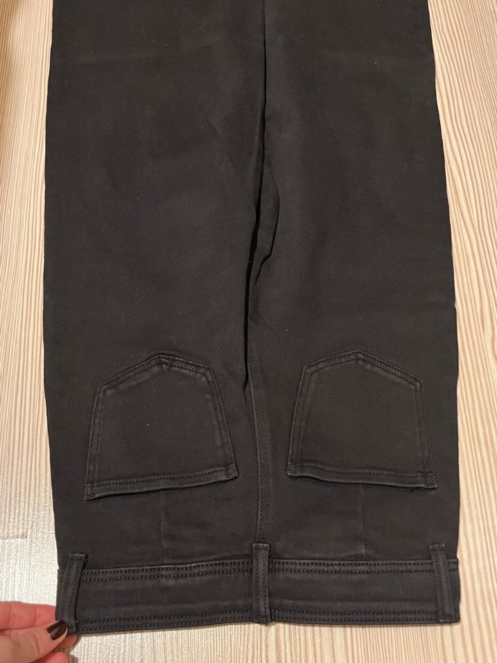 Düğmeli Siyah 8-9 yaş kız çocuk Kot Pantolon - Görsel 3