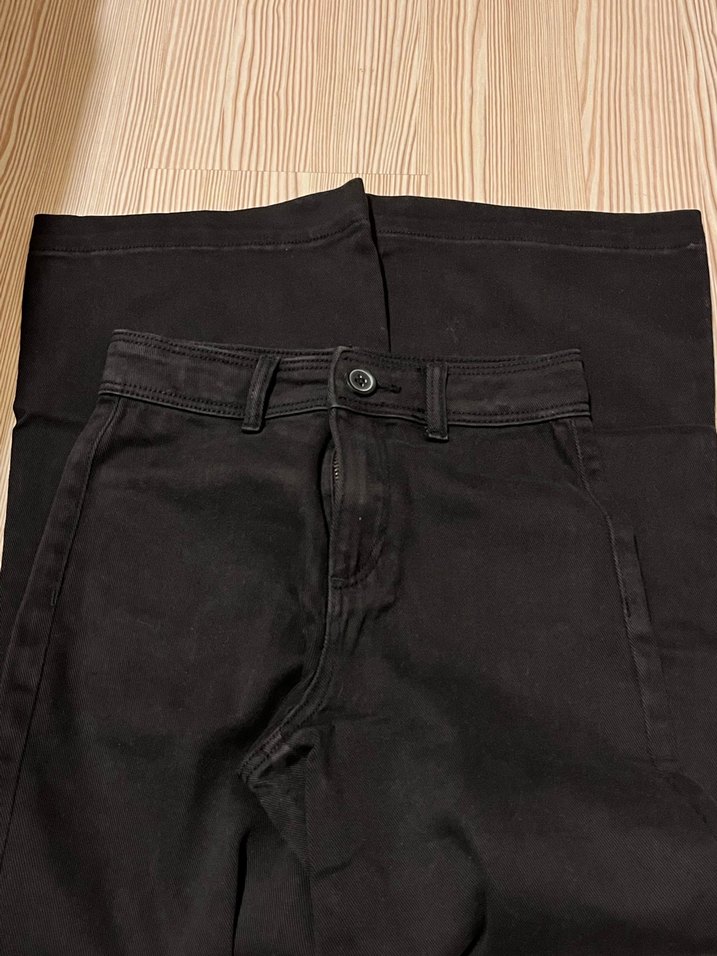 Düğmeli Siyah 8-9 yaş kız çocuk Kot Pantolon - Görsel 2