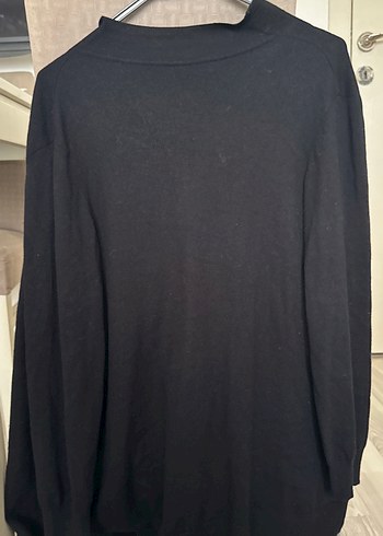 Tüzün Siyah Uzun Kollu Yüksek Yakalı Salaş Kadın Kazak - Görsel 3