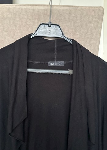 NU Black Kadın Siyah Midi Hırka, Uzun Kollu, Salaş Kesim - Görsel 2