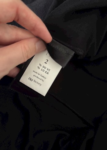 NU Black Kadın Siyah Midi Hırka, Uzun Kollu, Salaş Kesim - Görsel 5