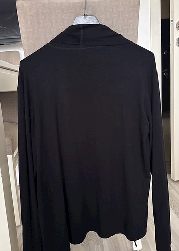 NU Black Kadın Siyah Midi Hırka, Uzun Kollu, Salaş Kesim - Görsel 3