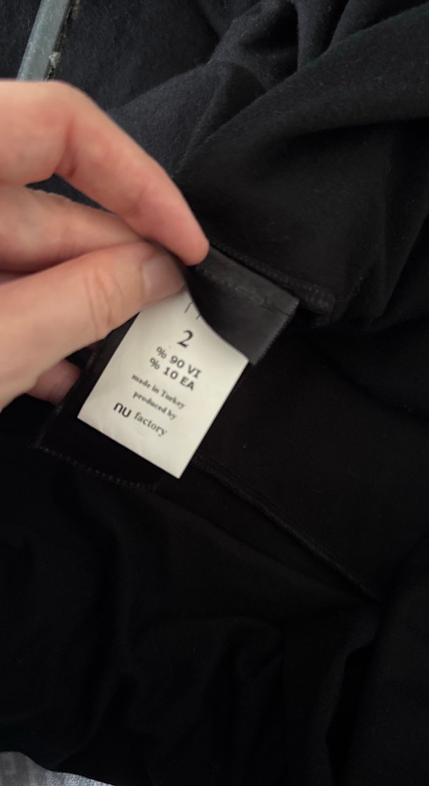 NU Black Kadın Siyah Midi Hırka, Uzun Kollu, Salaş Kesim - Görsel 5