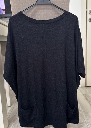 Orijinal Vakko Gri Kısa Kollu Örgü Kadın Kazak - Görsel 4