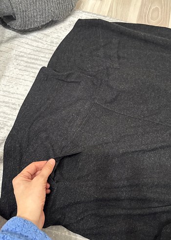 Orijinal Vakko Gri Kısa Kollu Örgü Kadın Kazak - Görsel 5