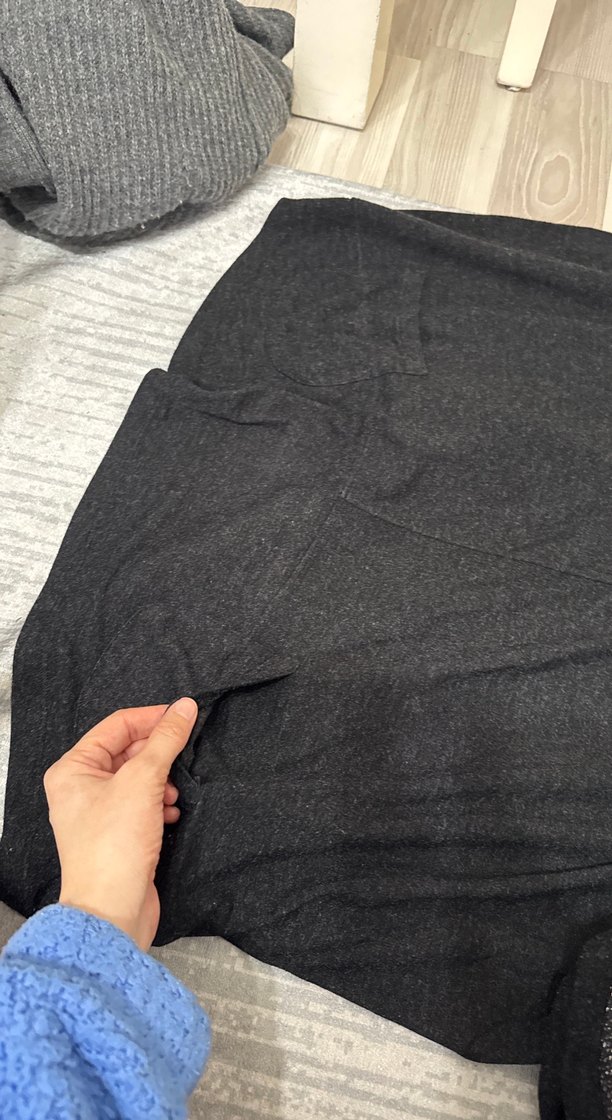 Orijinal Vakko Gri Kısa Kollu Örgü Kadın Kazak - Görsel 5