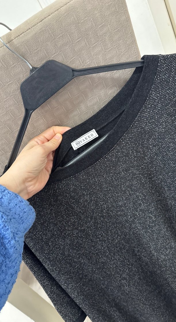 Orijinal Vakko Gri Kısa Kollu Örgü Kadın Kazak - Görsel 3