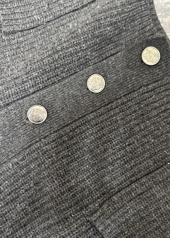 Orijinal CLAUDIE POERLOT Gri Örgü Kadın Hırka - Görsel 5