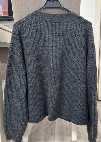 Orijinal CLAUDIE POERLOT Gri Örgü Kadın Hırka - Görsel 3