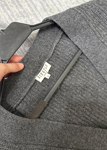 Orijinal CLAUDIE POERLOT Gri Örgü Kadın Hırka - Görsel 4