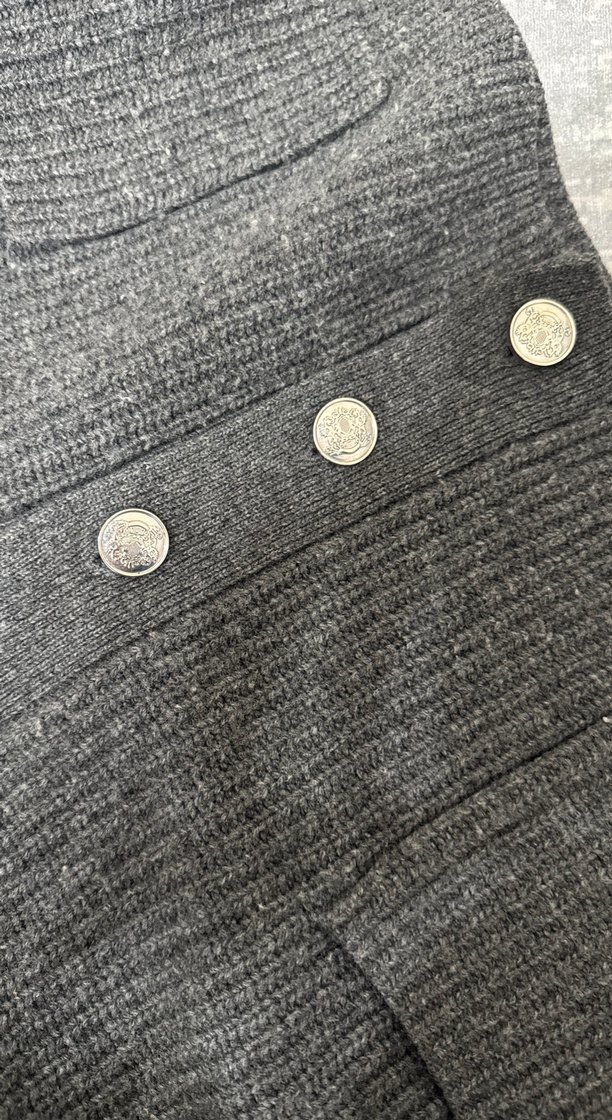 Orijinal CLAUDIE POERLOT Gri Örgü Kadın Hırka - Görsel 5