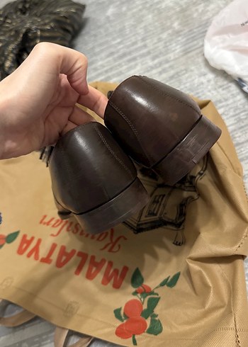 Orijinal Massimo Dutti Kahverengi Deri Erkek Klasik Ayakkabı - Görsel 4