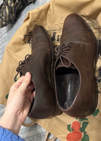 Orijinal Massimo Dutti Kahverengi Deri Erkek Klasik Ayakkabı - Görsel 2