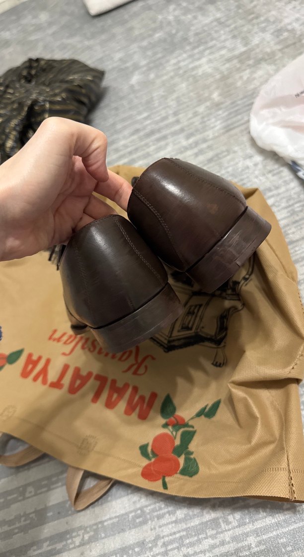 Orijinal Massimo Dutti Kahverengi Deri Erkek Klasik Ayakkabı - Görsel 4