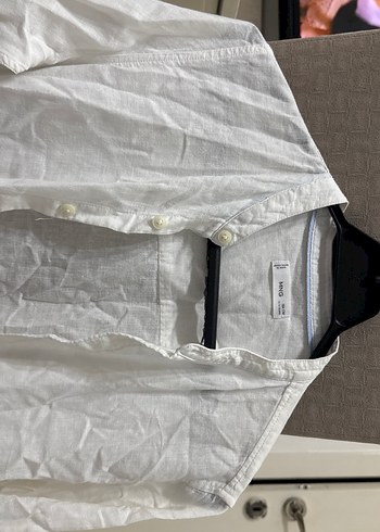 Mango Erkek Çocuk Beyaz Keten Uzun Kollu Gömlek - Görsel 2