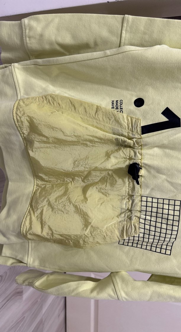 Orijinal Zara Sarı Kapüşonlu Kemerli çocuk sweatshirt - Görsel 4