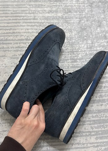 Orijinal PRADA lacivert Süet Düğmeli Erkek Klasik Ayakkabı - Görsel 7