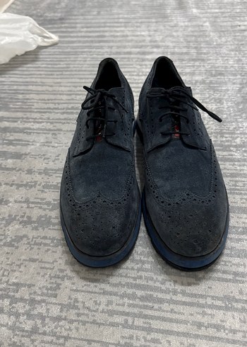 Orijinal PRADA lacivert Süet Düğmeli Erkek Klasik Ayakkabı - Görsel 3