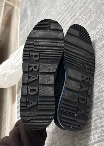 Orijinal PRADA lacivert Süet Düğmeli Erkek Klasik Ayakkabı - Görsel 4