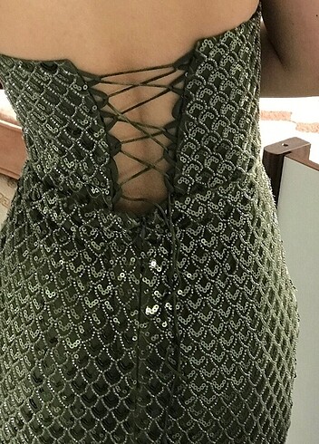 38 Beden haki Renk Yeşil haki abiye ayşenur dinçer butik