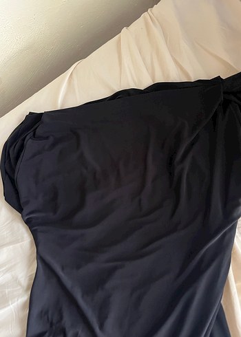 Siyah V Yaka Kolsuz Uzun Elbise - Görsel 3