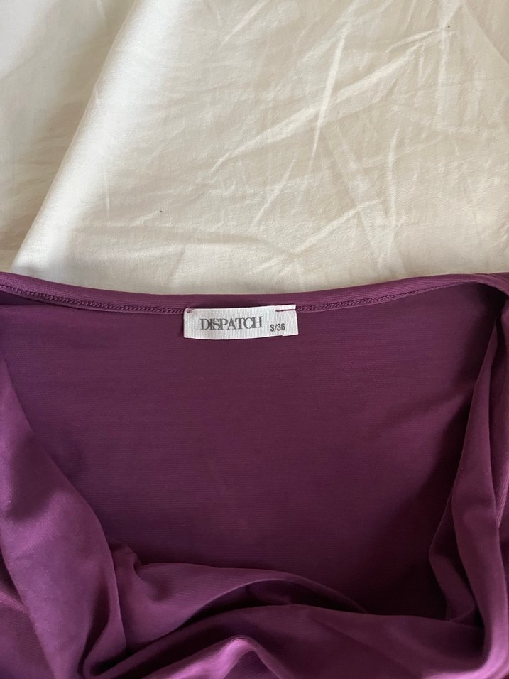 Mor Drapeli Kayık Yaka Kadın Bluz - Görsel 3