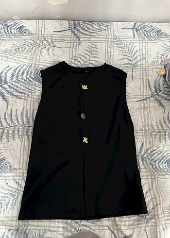 Düğmeli Siyah Kadın Kolsuz Yelek - Görsel 4