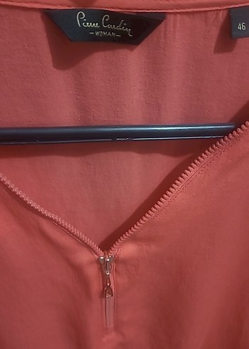 Pembe V Yakalı Rahat Kesim Kadın Bluz - Görsel 2