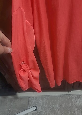 Pembe V Yakalı Rahat Kesim Kadın Bluz - Görsel 3