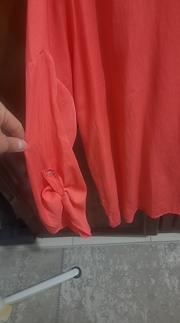 Pembe V Yakalı Rahat Kesim Kadın Bluz - Görsel 3