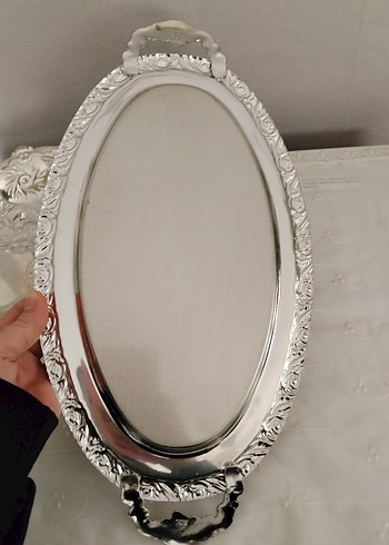 Modern Klasik Parlak Beyaz tepsiler - Görsel 3