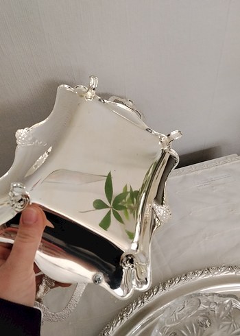 Modern Klasik Parlak Beyaz tepsiler - Görsel 6