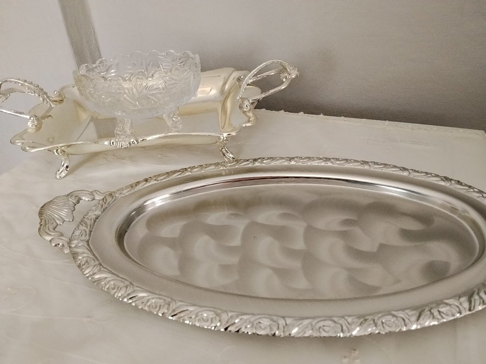 Modern Klasik Parlak Beyaz tepsiler - Görsel 2