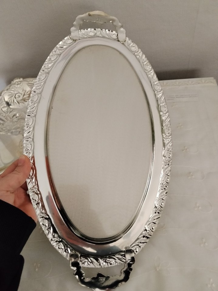 Modern Klasik Parlak Beyaz tepsiler - Görsel 3