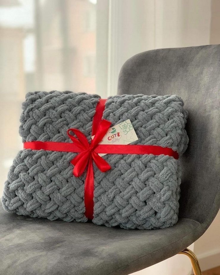 Gri Örgü Çocuk Battaniyesi - Görsel 3