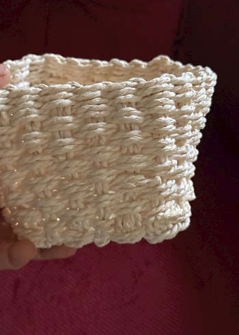 Zara Home Beyaz Örgü Sepet