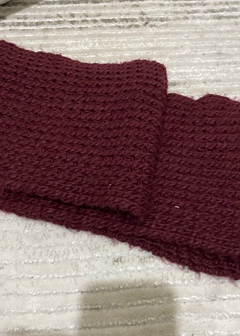 Zara Bordo Örgü Kadın atkı