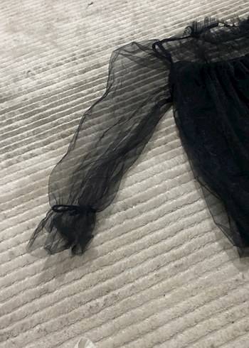 Zara Siyah Tül Detaylı Gotik çocuk bluz