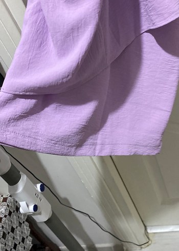 xl Beden Uzun Kollu Mor Keten takım tunik ve pantolon