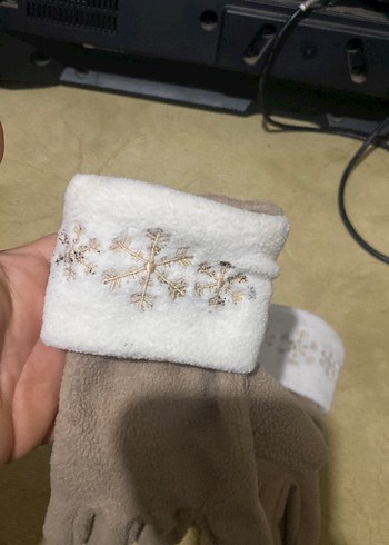 İnci Detaylı Bej Kadın Eldiven - Görsel 2