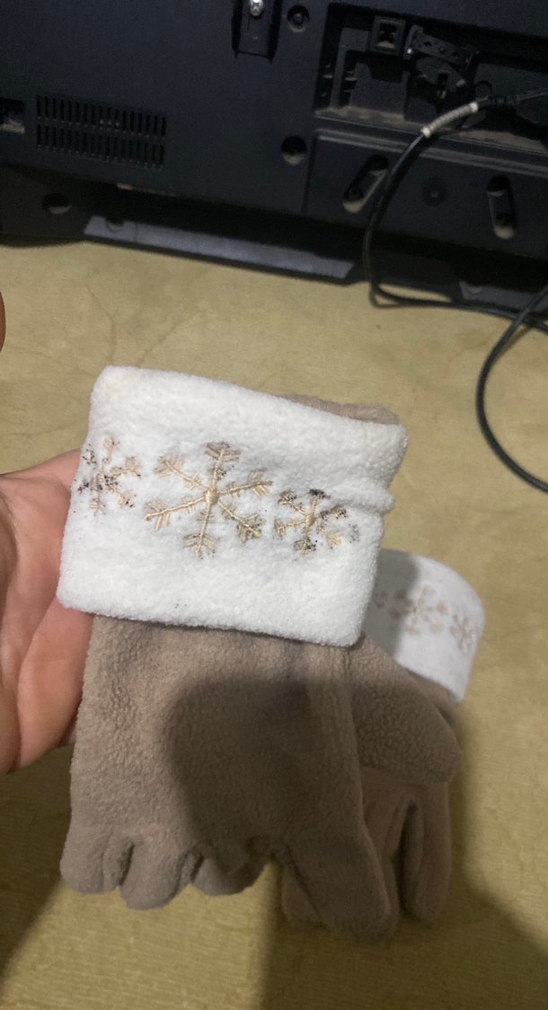 İnci Detaylı Bej Kadın Eldiven - Görsel 2