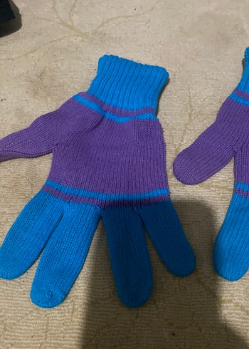 Kız Çocuk Renkli Triko Eldiven - Görsel 2