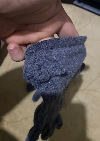 Mavi Örgü Kadın Eldivenleri - Görsel 2