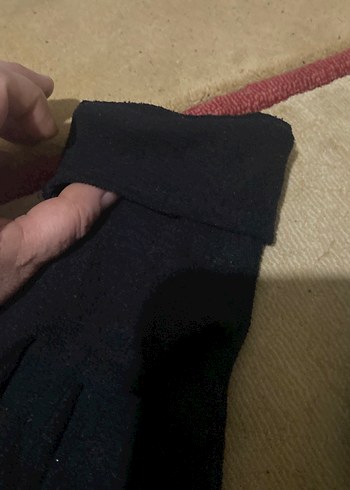 Kadın Siyah Polar Eldivenler Velcro - Görsel 2