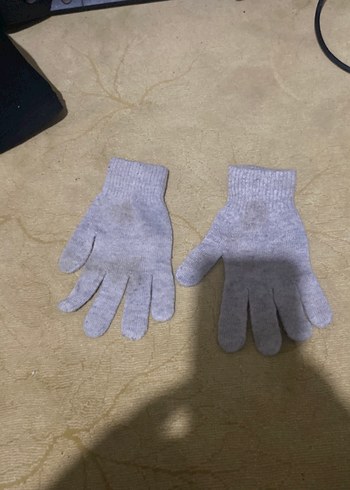 Erkek kız Çocuk Gri örgü  Eldiven - Görsel 2