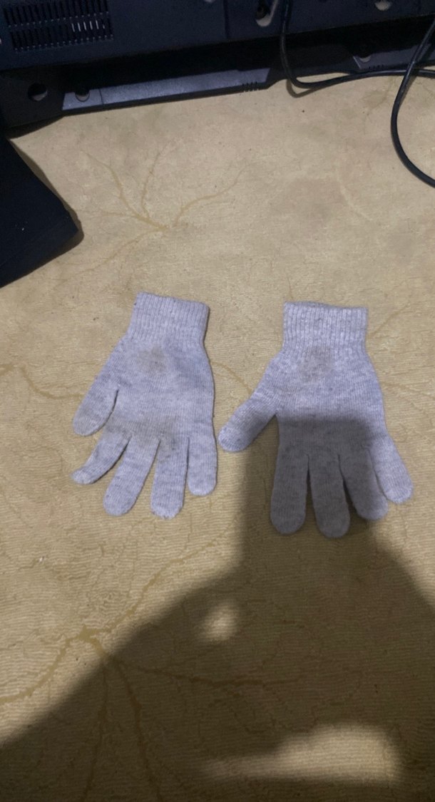 Erkek kız Çocuk Gri örgü  Eldiven - Görsel 2