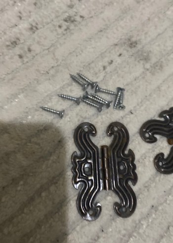 Gri Metal menteşe Süsleri ve Vidalar - Görsel 3