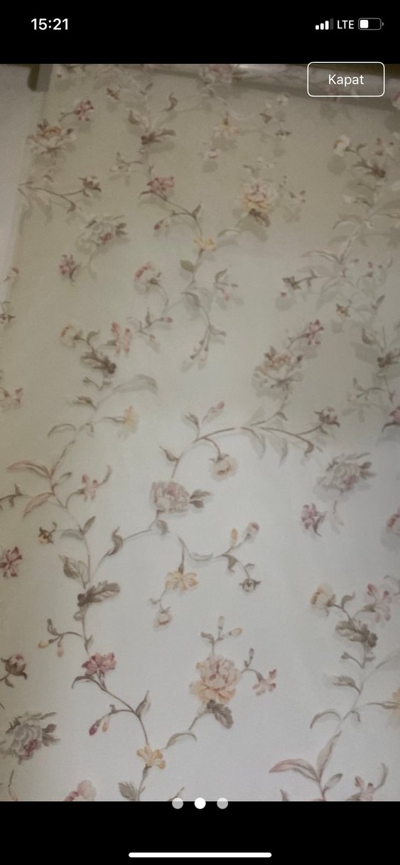 Nakışlı Bej Gri Tül Perde - Görsel 2