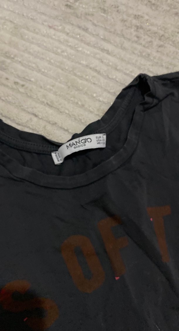 Siyah Baskılı Kız Tişörtü - Görsel 4