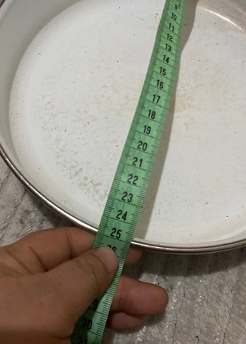 Bej ve Gri Yuvarlak emaye tepsi Kapları - Görsel 5